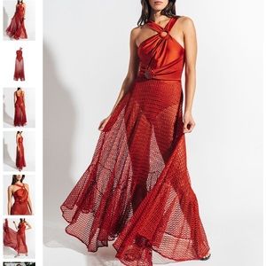 PatBo Asymmetric Netted Beach Dress